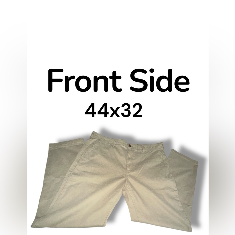 NWT Mens Tan Slacks Chinos 44x32 Stretch Flat Front Straight Fit Falls Creek